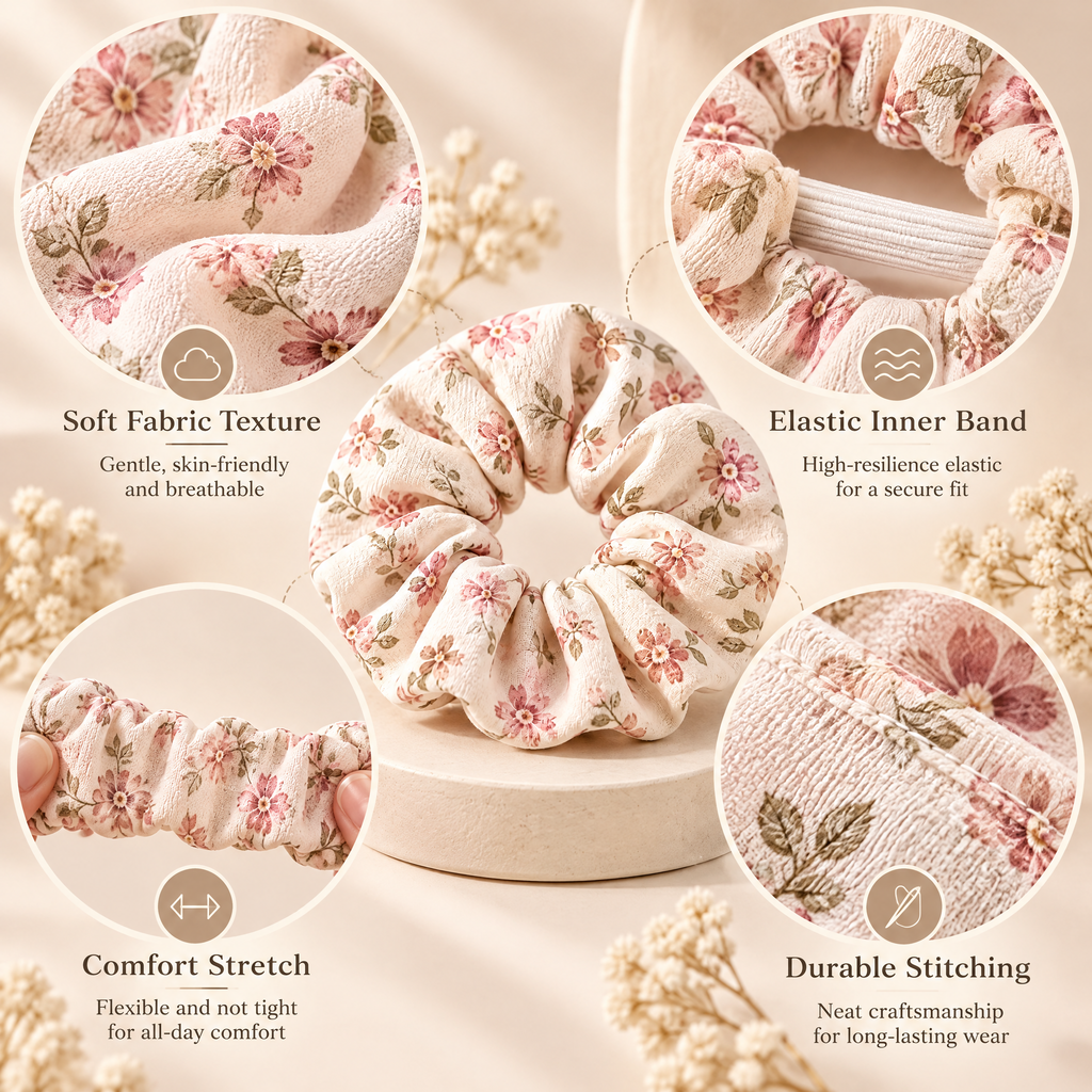 Kenswelli™ Vintage Floral Scrunchie