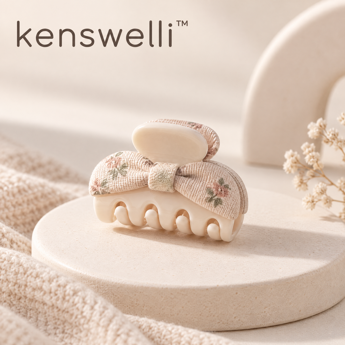 Kenswelli™ Floral Bow Mini Claw Clip