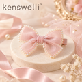 Kenswelli™ Pearl Trim Pink Bow Clip
