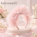 Kenswelli™ Blush Tulle Bow Headband