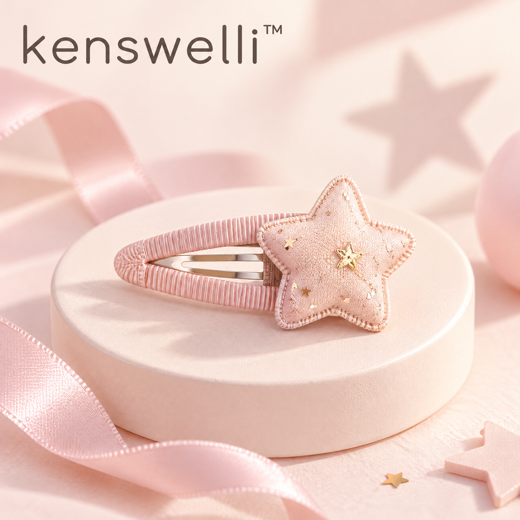 Kenswelli™ Pink Star Hair Snap Clip