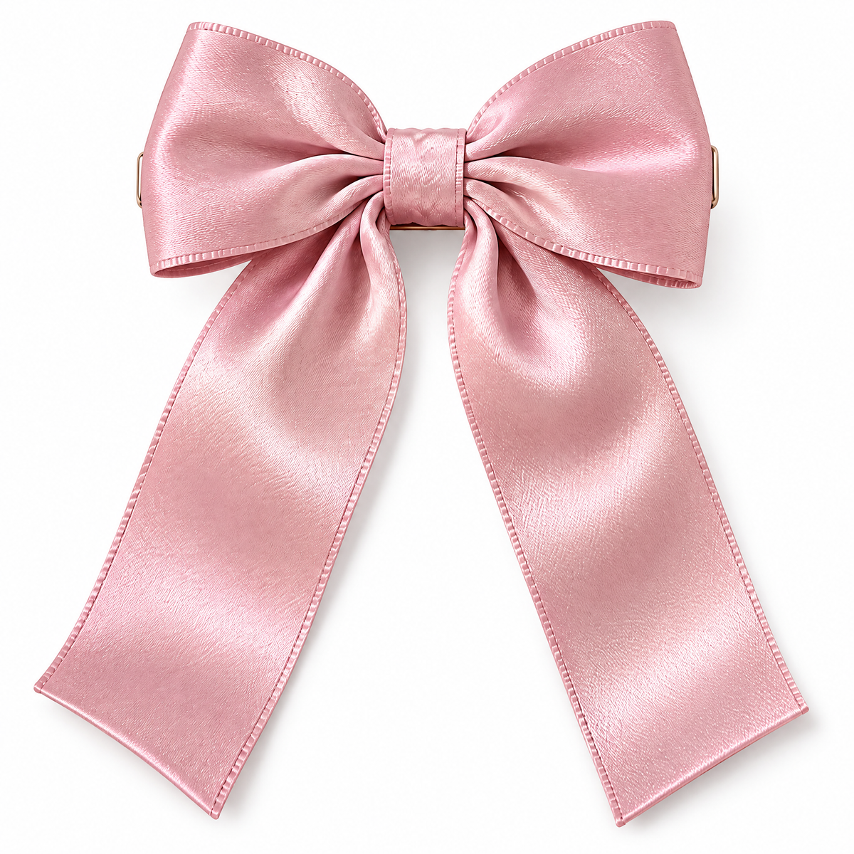 Kenswelli™ Satin Pink Long Tail Bow Clip