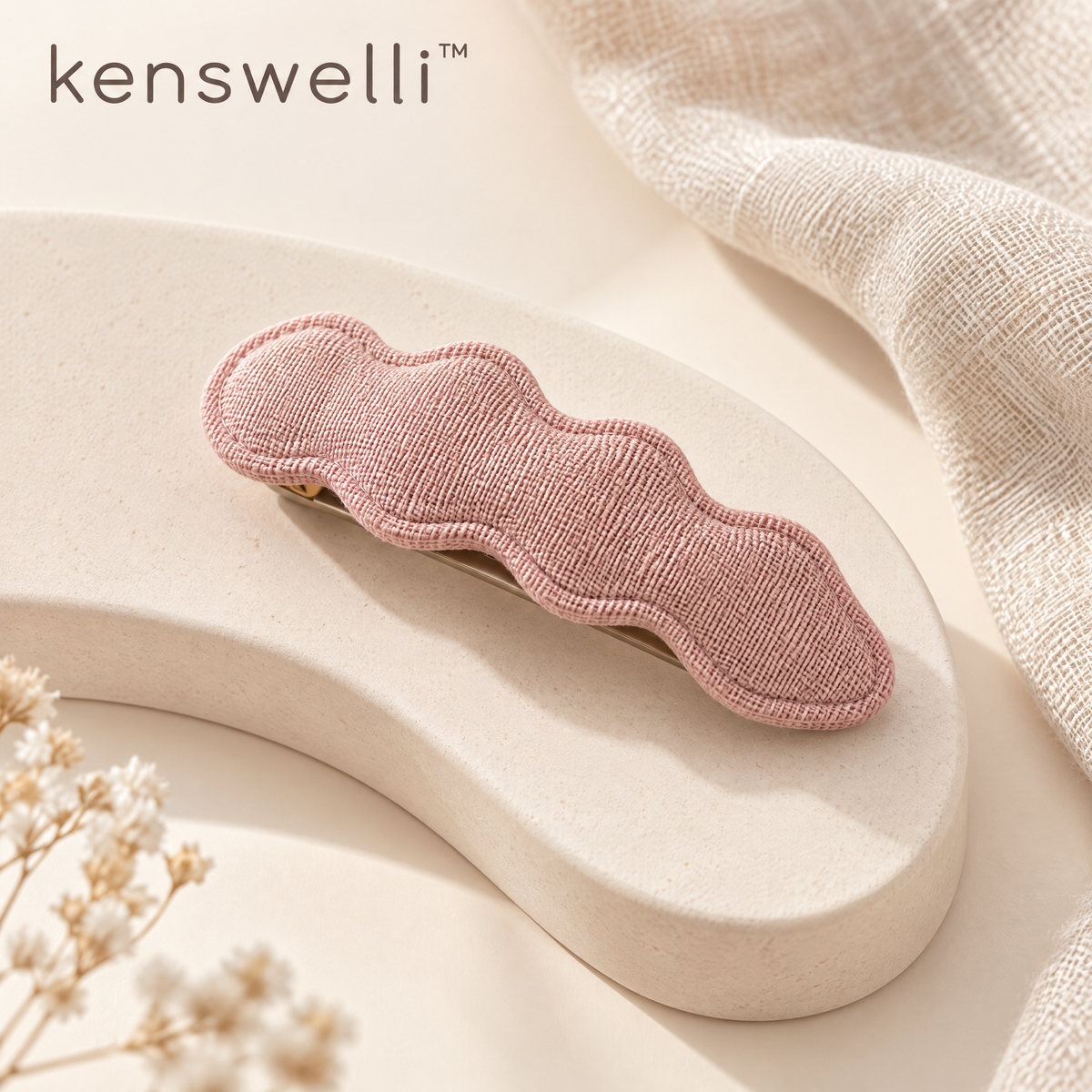 Kenswelli™ Pink Cloud Fabric Hair Clip