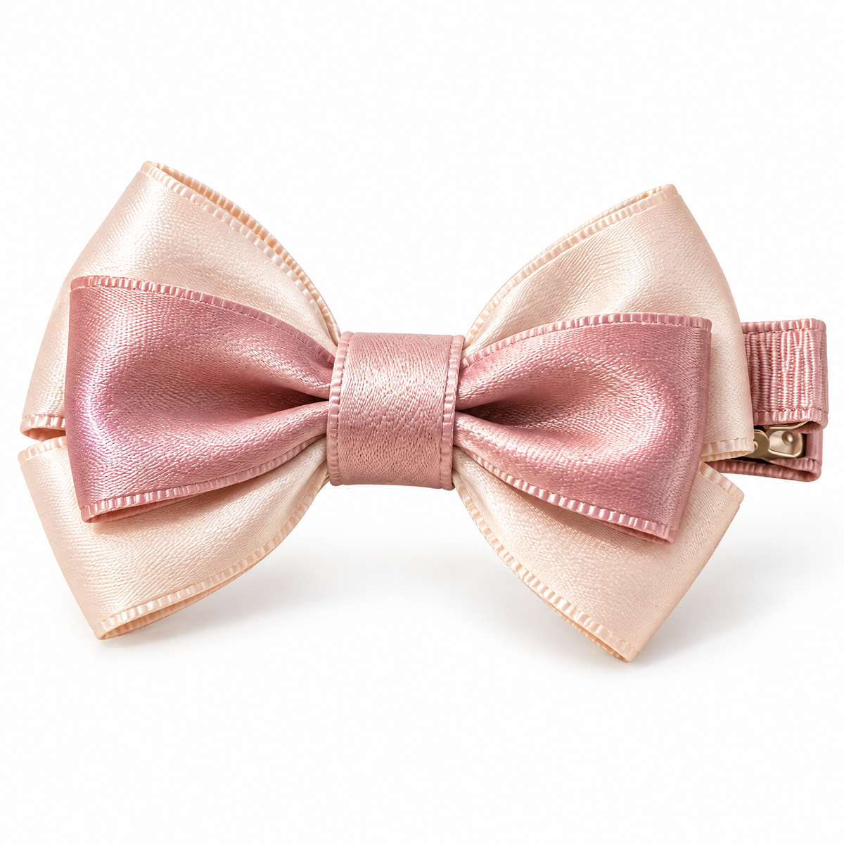 Kenswelli™ Two-Tone Satin Bow Hair Clip