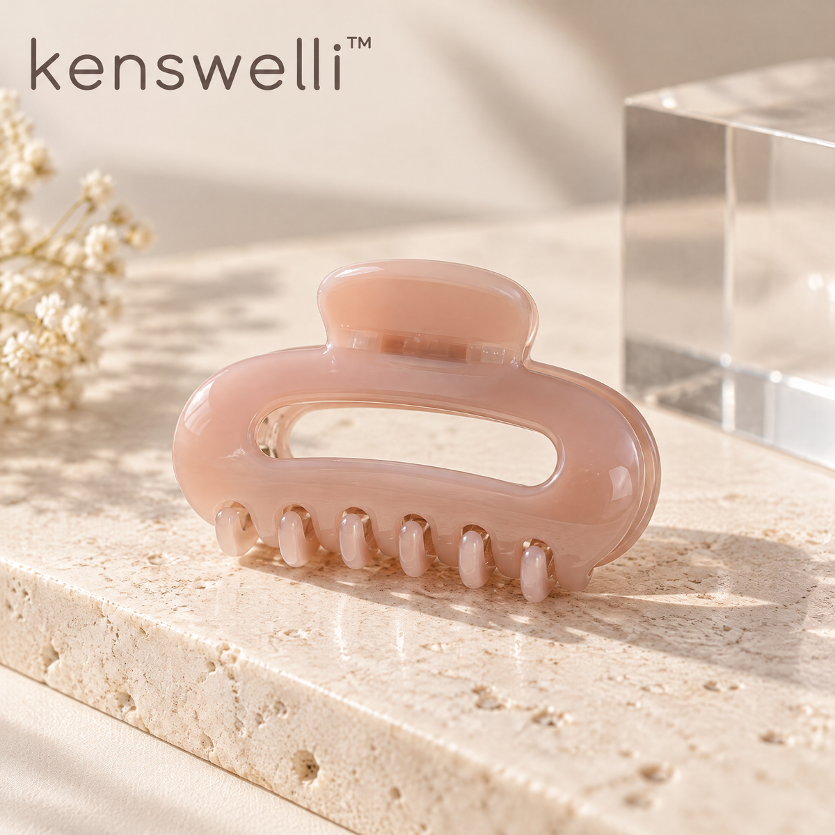 Kenswelli™ Blush Pink Oval Claw Clip