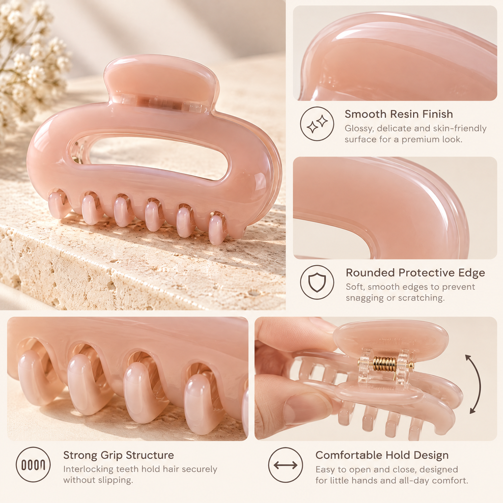 Kenswelli™ Blush Pink Oval Claw Clip