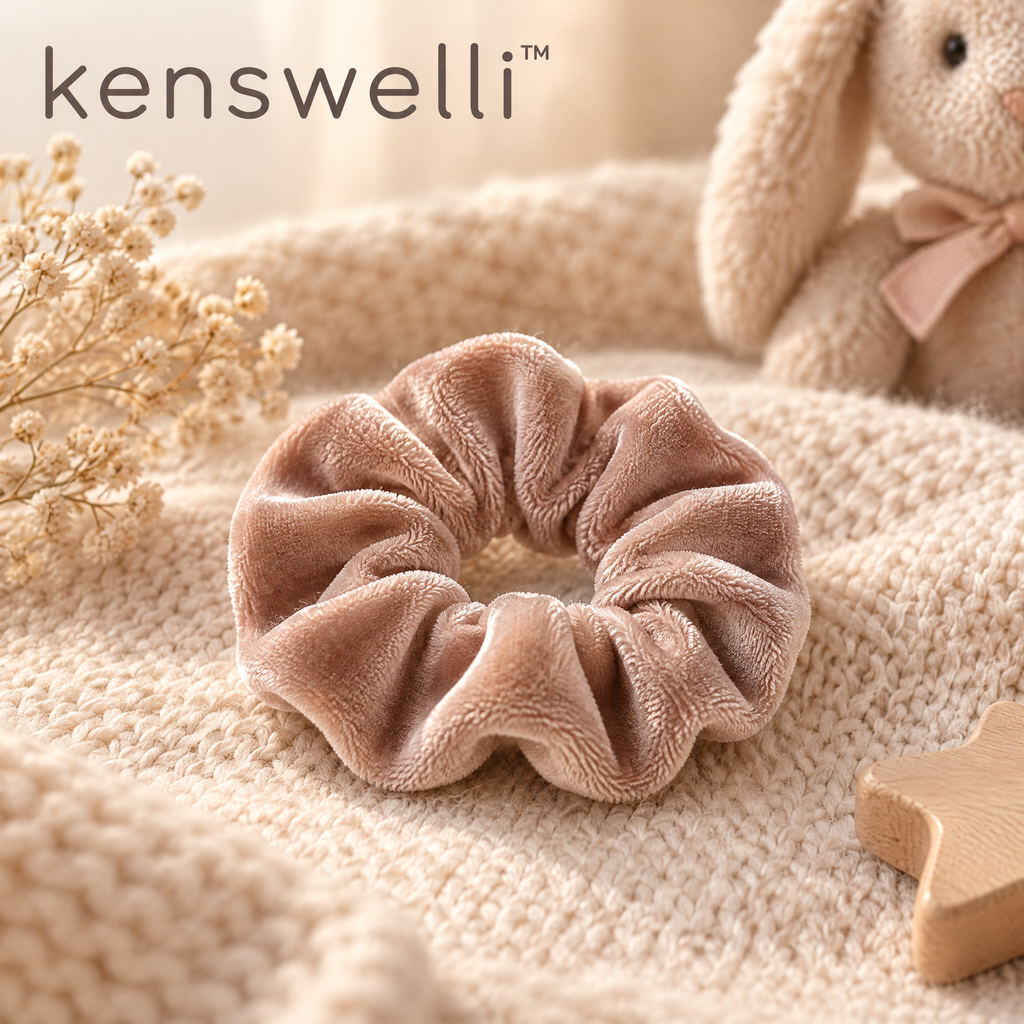Kenswelli™ Soft Velvet Pink Scrunchie